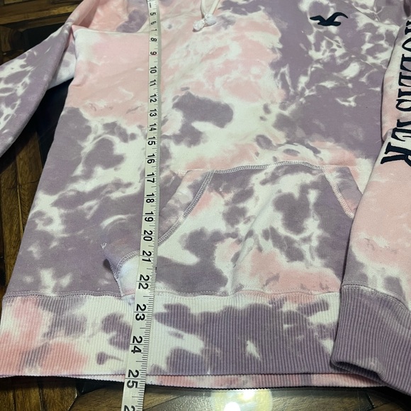Hollister Pink and Purple Tie Dye Hooded Sweatshirt Size Médium - Picture 6 of 7